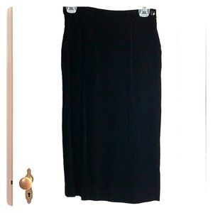 Black Velour Pencil Skirt